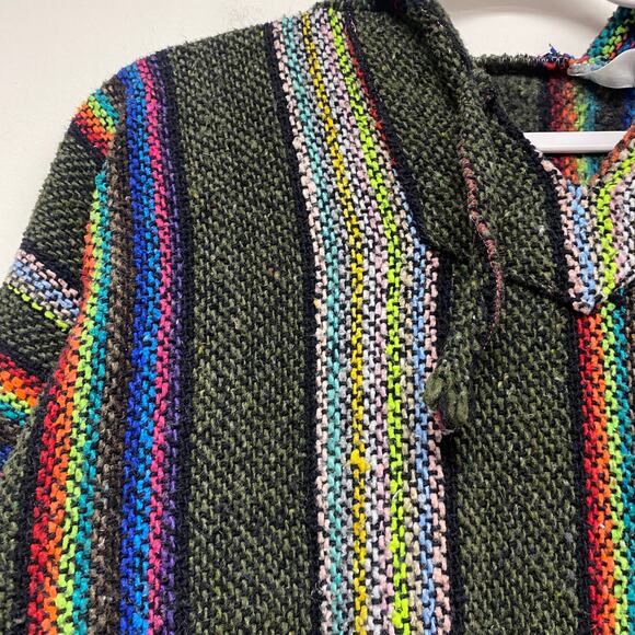 La Malinche Unisex Colorful Pullover Mexican Baja Hooded Sweater - Picture 3 of 4